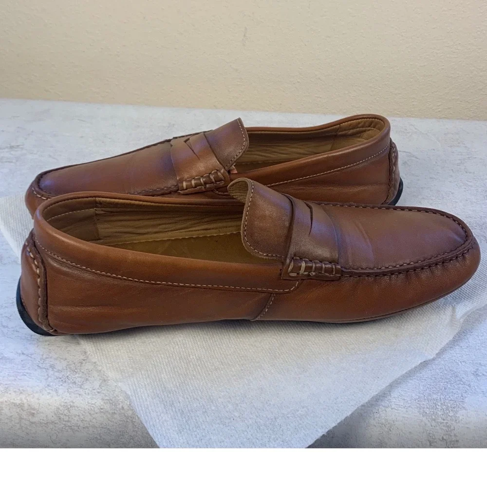 Flag Ltd. 10.5M Penny Loafer Driving Mocs Brown Leather Brazil 262FL0013